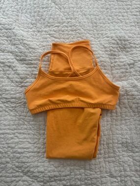 FULL SET!! Beyond Yoga Mango Pop Heather Spacedye Leggings and Bra